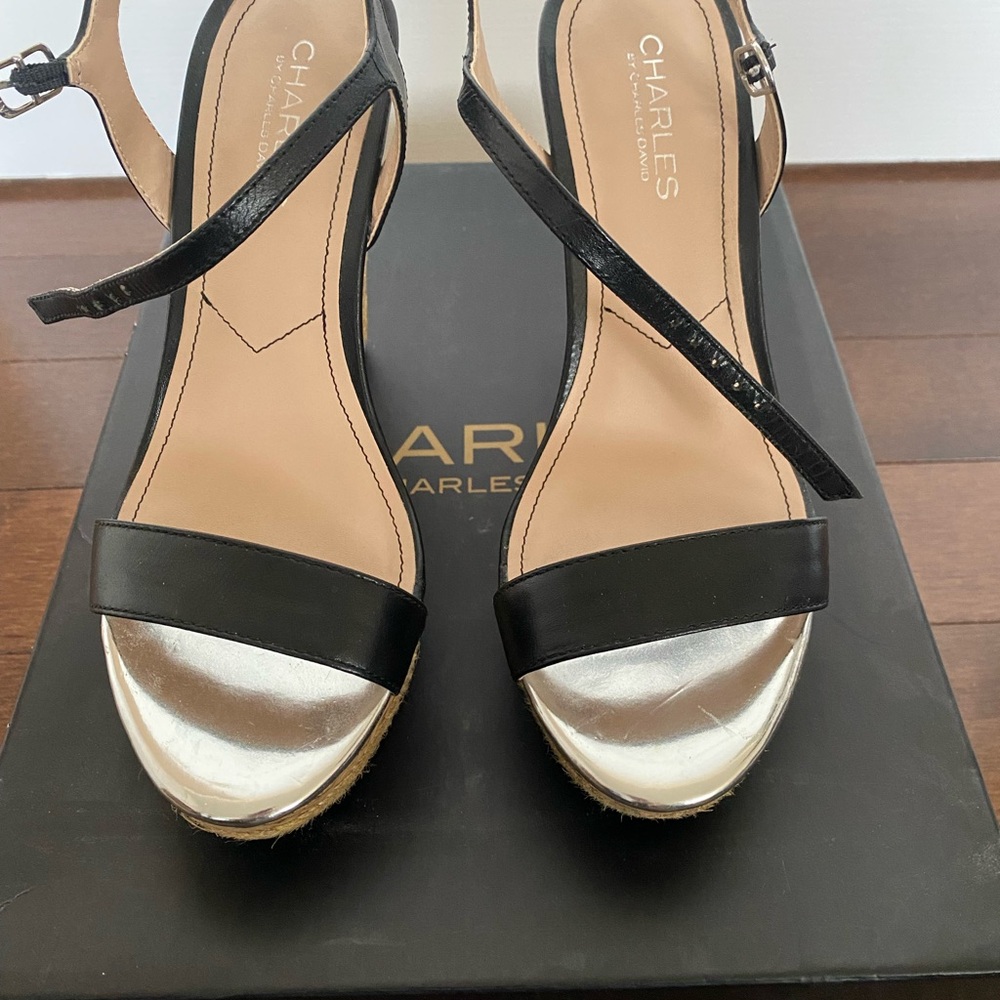 Charles David Women's Black and Silver Sandals